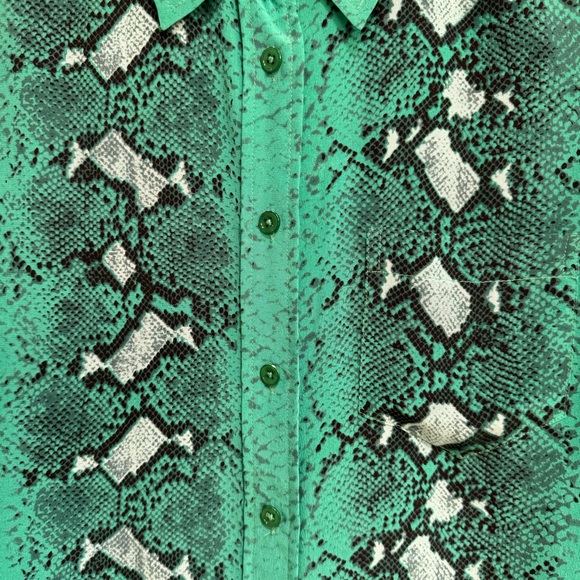 Equipment Silk Blouse Kelly Green Snake Print - Picture 4 of 14